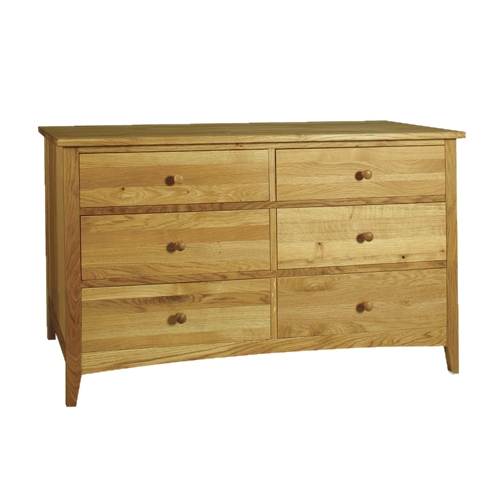 Unbranded Coach House Harvard Oak 6 Drawer Chest of Drawers
