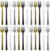 Unbranded Cocktail Forks - Black, Silver, Gold Asst (PK24)