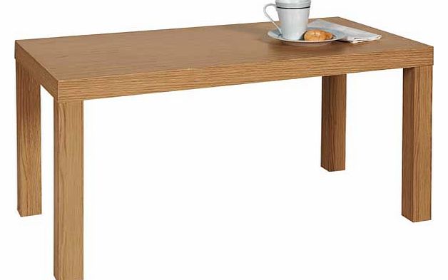 This sturdy coffee table is finished in a lovely oak effect. The simple design suits a range of tastes and decors. A great value addition to your home. Collect in store today. Size H45. W90. D45cm. Weight 4.2kg. General information: Self-assembly - 1