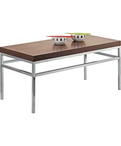 Unbranded Coffee Table - Walnut Effect and Chrome Finish