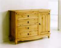 Colonial 4 Drawer 1 Door Chest