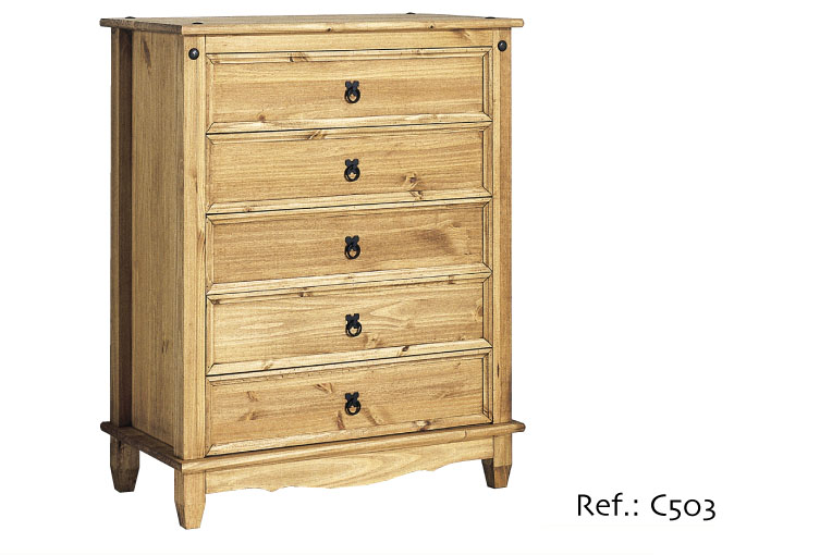 Colonial 5 drawer chest