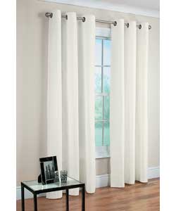 Unbranded Colour Match Lima Ring Top Cream Curtains - 46 x 72 inches