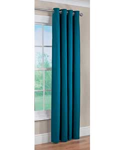 Unbranded Colour Match Lima Ring Top Teal Curtains - 46 x 72 inches