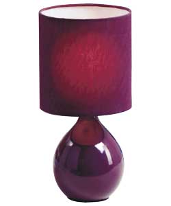 Unbranded Colour Match Round Ceramic Table Lamp - Plum