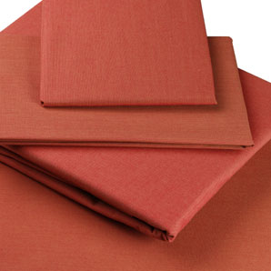 Colour Woven Cotton Fitted Sheet- Kingsize- Paprika
