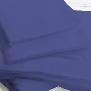 Colour Woven Cotton Flat Sheet- Double- Denim