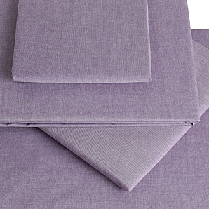 Colour Woven Cotton Flat Sheet- Heather- Double