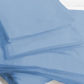 Colour Woven Cotton Flat Sheet- King-Size- Chambray