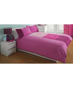 Unbranded Colourblocks Pink Duvet Cover Set - Double