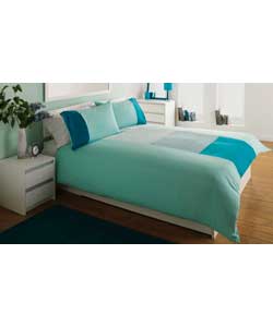Unbranded Colourblocks Teal Duvet Cover Set - Double