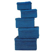 Unbranded Coloured lidded baskets blue set of 5