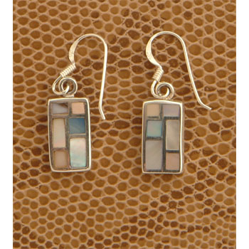 Coloured Shell Rectangular Earrings