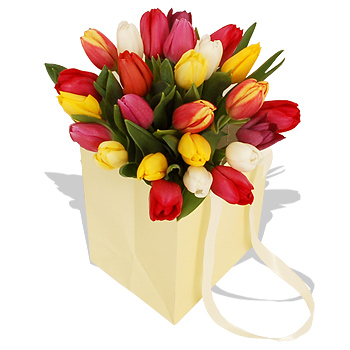 Unbranded Colourful Tulips Gift Bag - flowers