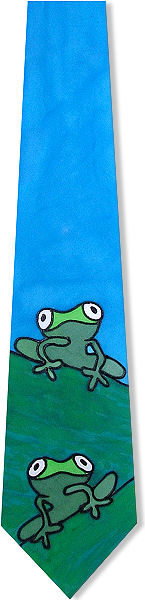 Unbranded Comic Frog Handpainted Silk Tie