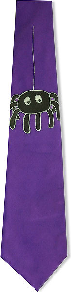Unbranded Comic Spider Handpainted Silk Tie