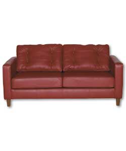 Como Large Red Leather Sofa