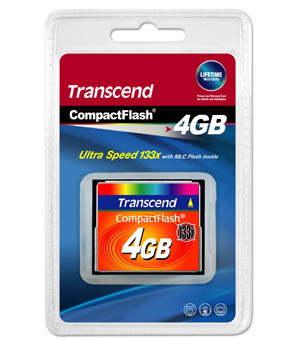 Unbranded Compact Flash (CF) Memory Card - 4GB - Transcend - Ultra Speed 133X