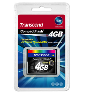 Unbranded Compact Flash (CF) Memory Card - 4GB - Transcend - Very High Speed 300x