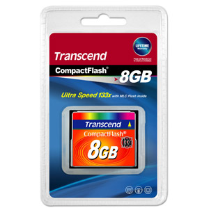 Unbranded Compact Flash (CF) Memory Card - 8GB -Transcend Ultra Speed 133X