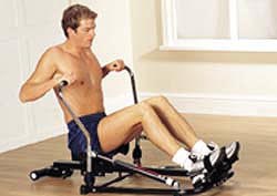 Rowing machine with computer monitor