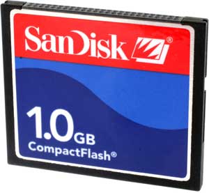 Unbranded CompactFlash (CF) Memory Card - 1GB - Sandisk