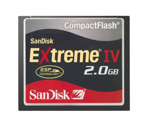 Unbranded CompactFlash (CF) Memory Card - 2GB - Sandisk Extreme IV