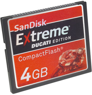 Unbranded CompactFlash (CF) Memory Card - 4GB - Sandisk Extreme Ducati Edition