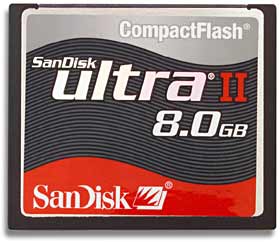 Unbranded CompactFlash (CF) Memory Card - 8GB - Sandisk Ultra II
