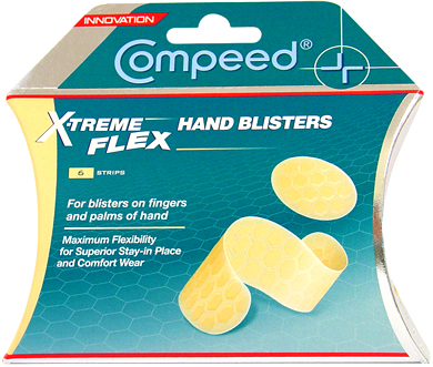 For blisters on fingers and the palms of hands Compeed X-Treme Flex Hand Blisters are specifically