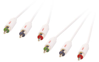 Component Video Cable (RGB) - Premium  White  1m