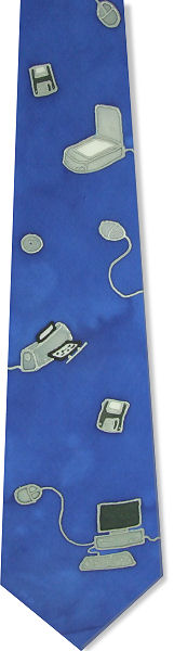 Unbranded Computer Handpainted Silk Tie