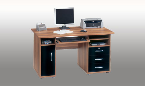 Unbranded Computer Station Walnut and Black Computer desk