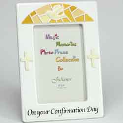 Makes a great gift for someone being confirmed.  This ceramic photo frame says `On Your Confirmatio