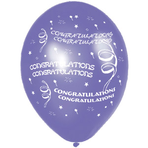 Unbranded Congratulations Latex Printed Balloons
