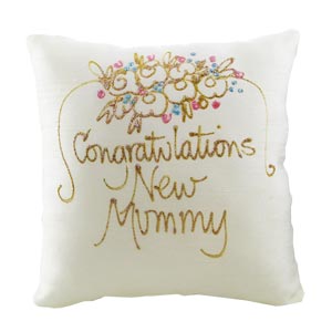 Unbranded Congratulations New Mummy Painted Silk Cushion