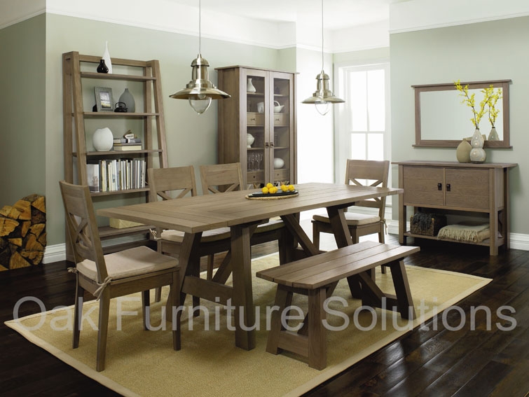 Unbranded Coniston Smoky Oak Extending Dining Table and 4