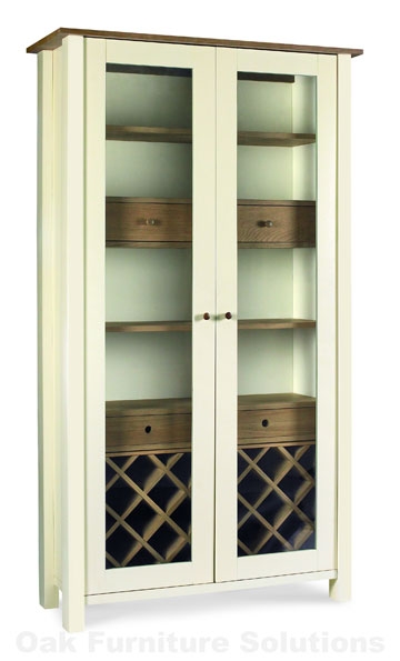 Unbranded Coniston Two Tone Display Cabinet with Wine Rack