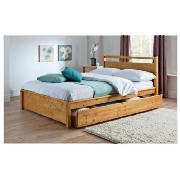 Unbranded Conner Pine Double Storage Bed, Natural with