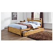 Unbranded Conner Pine Double Storage Bed, Oak Finish with