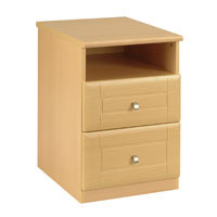 Contemporary Beech Style Bedside Cabinet