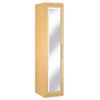 Dimensions: H2135 x W450 x D610 mm, Beech effect, Two third Mirror Doors, Finished Inside with an