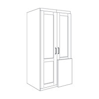Dimensions: H2135 x W943 x D610 mm, Beech effect, Finished inside with an Apple Wood Effect,