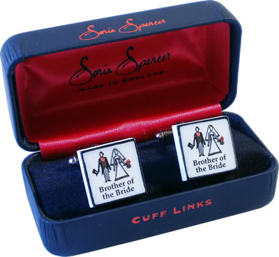 Contemporary Brother of the Bride Wedding Cufflinks with real silver detail by Sonia Spencer.Be the