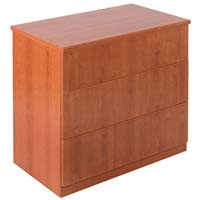 Contemporary Cherry Style Wide 3 Drawer Chest