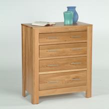 Contemporary Oak 4 Drawer Chest