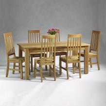 Unbranded Contemporary Oak Dining Set (150cm   6 chairs)