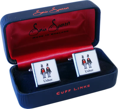 Contemporary Usher Wedding Cufflinks