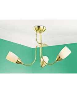 Contour 3 Light Brushed Brass Ceiling Fitting