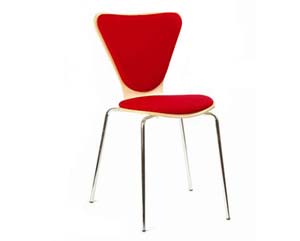 Unbranded Contoured wood upholstered chair